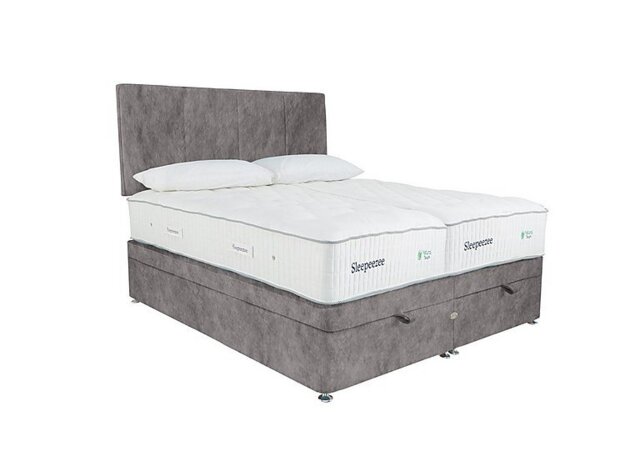 Sleepeezee - Natural Touch 3000 Zip and Link End Ottoman Divan Set - Dapple Silver