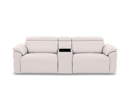 Dolomite 3 Seater Leather Power Recliner Sofa with Power Headrests and Console - Sofas and Armchairs