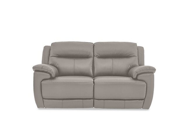 World of Leather - Touch 2 Seater BV Leather Manual Recliner Sofa - Silver Grey