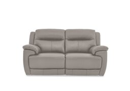 World of Leather - Touch 2 Seater BV Leather Manual Recliner Sofa - Silver Grey