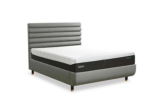 TEMPUR - Arc Disc Bed Frame with Vectra Headboard - King Size with Oak Feet