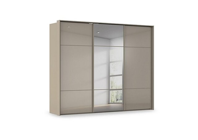 Rauch - Haven 280cm 3 Door Slider Wardrobe with 2 Glass Doors and 1 Mirror Door