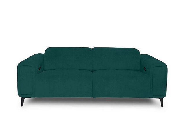 Elphaba Fabric 3 Seater Power Recliner Sofa with Storage Arms - Opulence Teal