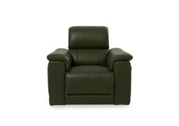 Genius Leather Power Recliner Chair with Power Headrest and Bluetooth Speakers - Oslo Pine