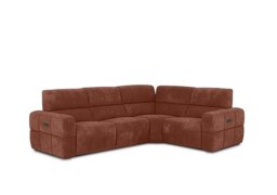 Cube Fabric Power Recliner Right Hand Facing Corner Sofa with Power Headrests