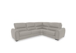 World of Leather - Flex Leather Small Right Hand Facing Corner Sofa Bed with Storage Arm - Silver Grey