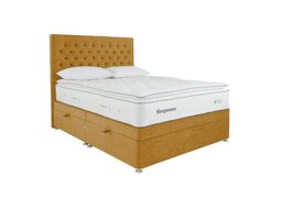 Sleepeezee - Natural Touch 3000 Pillowtop Side Ottoman Divan Set - Double - Tweed Mustard