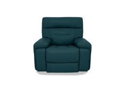 Cinemax Leather Power Recliner Chair with Power Headrest - Midnight Jade