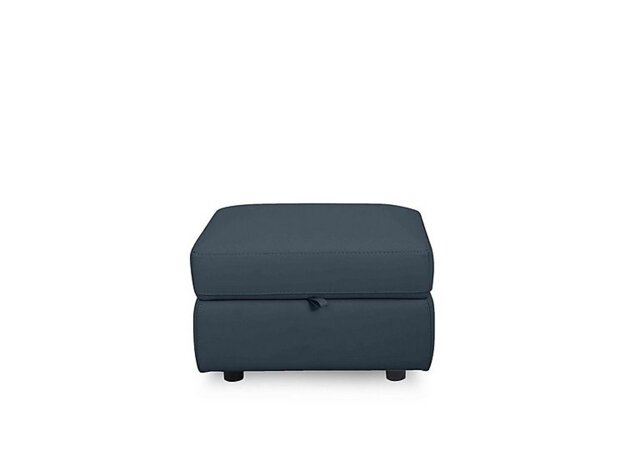 World of Leather - Compact Collection Lille BV Leather Storage Footstool - BV Ocean Blue