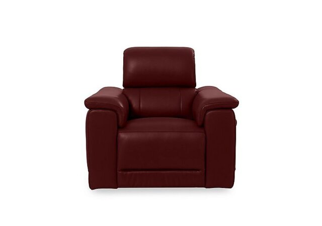 Genius Leather Power Recliner Chair with Power Headrest - Montana Ruby