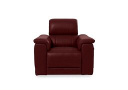 Genius Leather Power Recliner Chair with Power Headrest - Montana Ruby