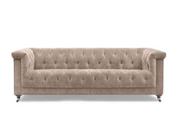 At The Helm - Wallace 4 Seater Fabric Chesterfield Sofa - Barley