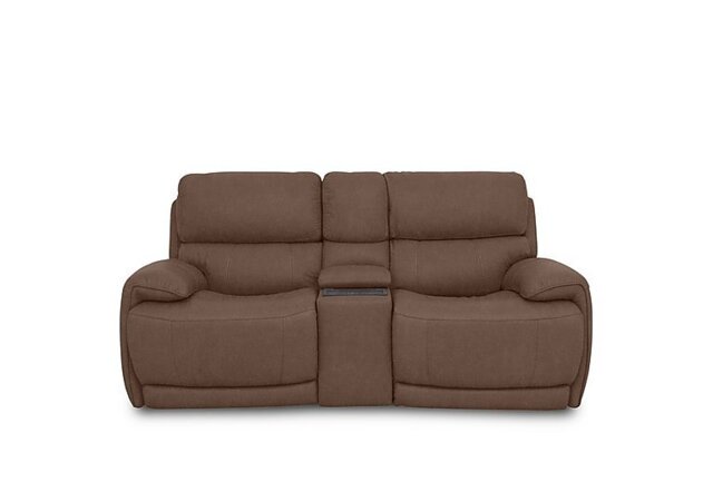 Link Fabric 2 Seater Power Recliner Sofa with Power Headrests and Cupholders - Hazelnut - Sofas and Armchairs - In Time for Christmas