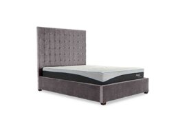 Carrie 160cm Headboard Manual Ottoman Bed Frame - King Size - Keswick Storm