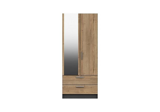 London Bedrooms - Waterloo 2 Door 2 Drawer Wardrobe with Mirror - Graphite