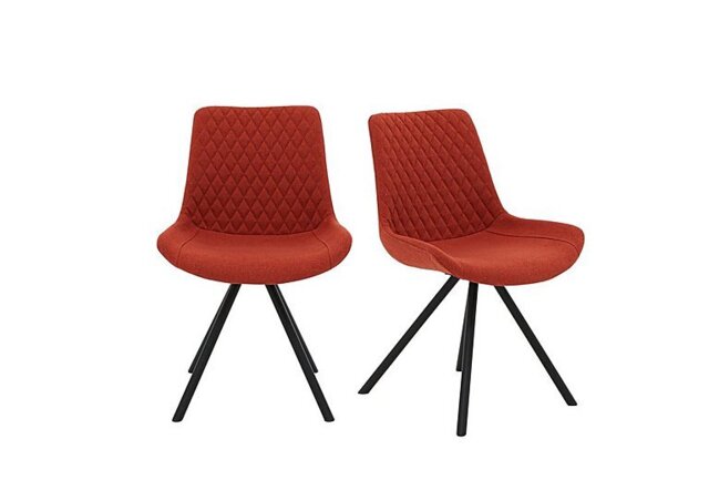 Rocket Pair of Dining Chairs - Burnt Orange