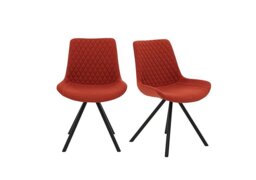 Rocket Pair of Dining Chairs - Burnt Orange