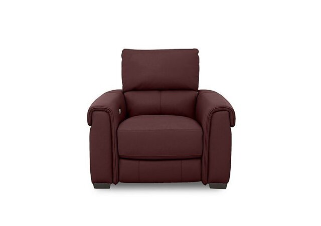 World of Leather - Nixon NC Leather Power Recliner Chair - NC Deep Red