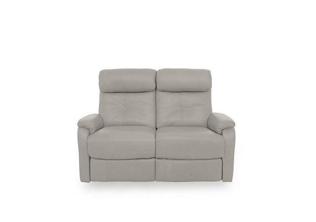 World of Leather - Compact Collection Titch BV Leather 2 Seater Sofa - Silver Grey