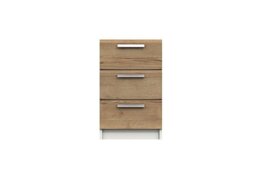 London Bedrooms - Waterloo 3 Drawer Bedside Cabinet - White and Natural Rustic Oak