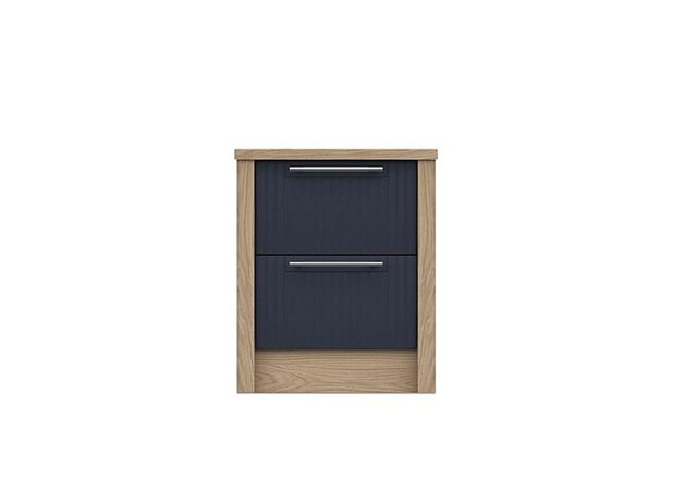 London Bedrooms - Chelsea 2 Drawer Bedside Cabinet with Silver Handles - Royal Blue - Bedroom Furniture - In Time for Christmas