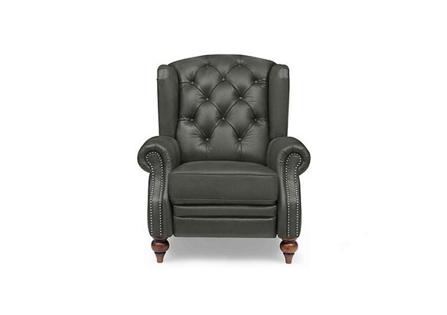 At The Helm - Shackleton Leather Wing Chair - Granite