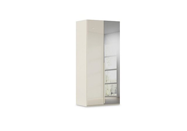 Rauch - Haven 101cm 2 Door Hinged Wardrobe with 1 Glass and 1 Mirror Door