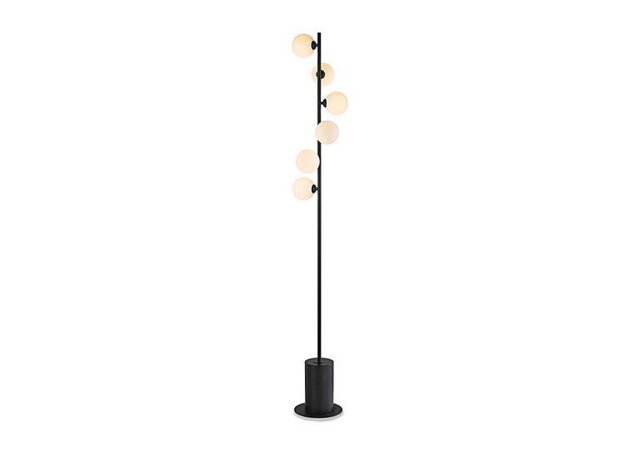 Spiral 6 Light Floor Lamp - Black