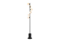 Spiral 6 Light Floor Lamp - Black