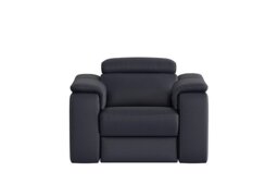Nicoletti - Canto Leather Power Recliner Armchair with Power Headrest and Power Lumbar - Torello Blu