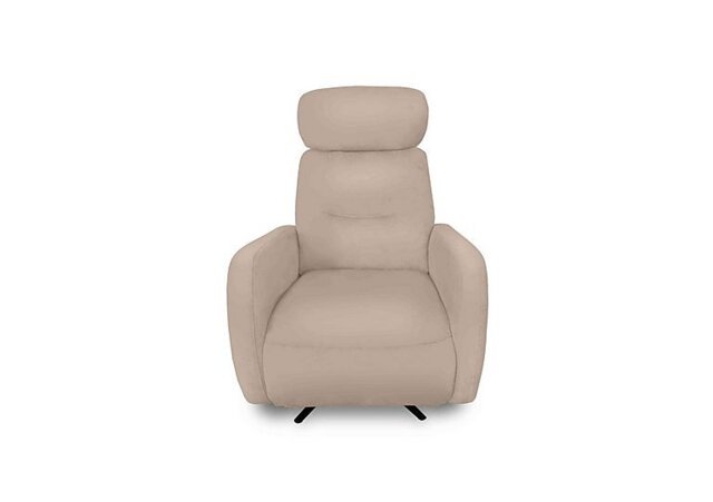 World of Leather - Designer Chair Collection Tokyo Leather Manual Recliner Swivel Chair - BV Pebble