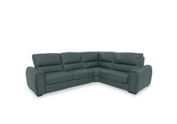 World of Leather - Flex Leather Small Right Hand Facing Corner Sofa Bed with Storage Arm - BV Lake Green