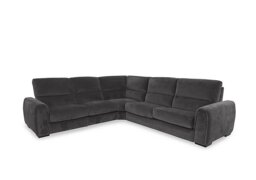 Flex Fabric Large Right Hand Facing Corner Sofa Bed with Storage Arm - Anthracite