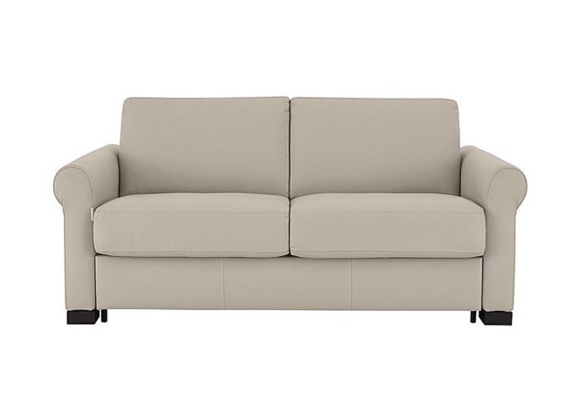 Nicoletti - Alcova 2 Seater Leather Sofa Bed with Scroll Arms - Botera Crema - Sofas and Armchairs - In Time for Christmas