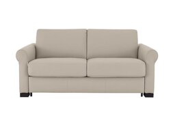 Nicoletti - Alcova 2 Seater Leather Sofa Bed with Scroll Arms - Botera Crema