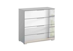 Rauch - Rio 80cm 4 Drawer Chest - Silk Grey Carc/Mirror Fr