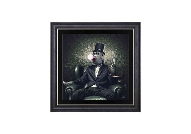 Monkey Cigar Framed Square Wall Art