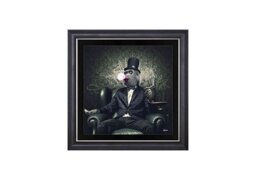 Monkey Cigar Framed Square Wall Art