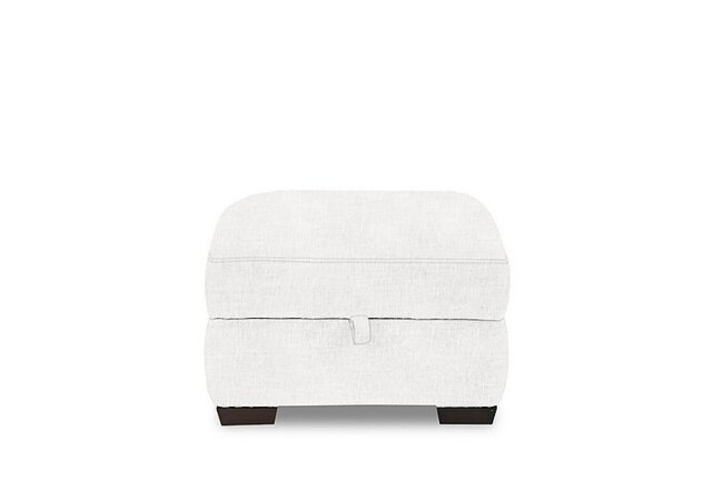 Saffron Fabric Storage Footstool - Frost