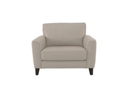 Ideal Home - Brondby NC Leather Cuddle Chair - Silver Grey