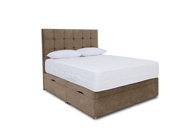 Sleep Story - Ortho 2000 Manual Side Ottoman Divan Set - Small Double - Lace Caramel