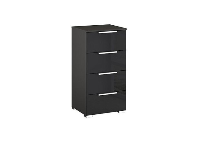 Rauch - Formes Glass 4 Drawer Narrow Chest - Graphite/Basalt Front