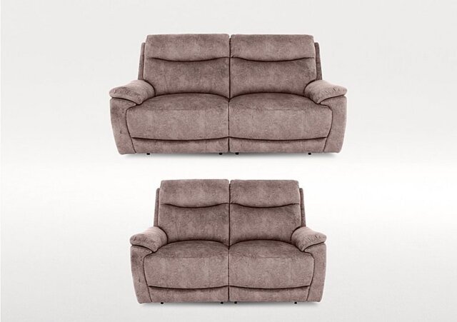 Sloane 3 and 2 Seater Fabric Power Recliner Sofa Set - Marble Charcoal Grey