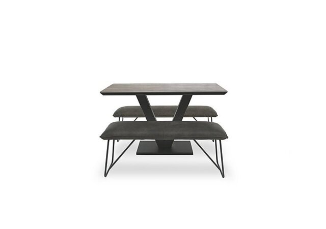 Ruben Dining Table with 2 Faux Suede Standard Benches