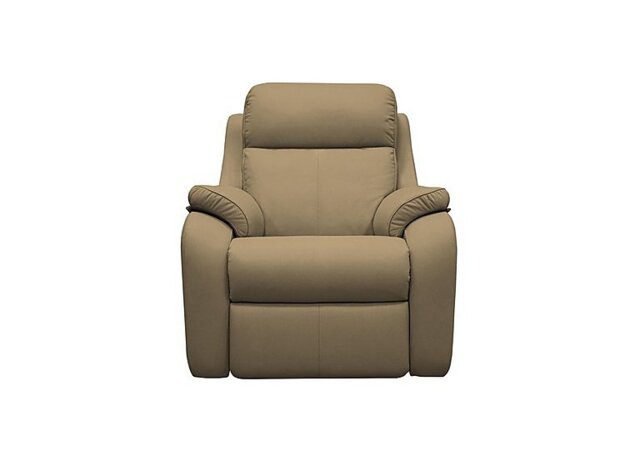 G Plan - Kingsbury Leather Power Recliner Armchair with Power Headrests - Capri Mushroom