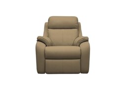 G Plan - Kingsbury Leather Power Recliner Armchair with Power Headrests - Capri Mushroom