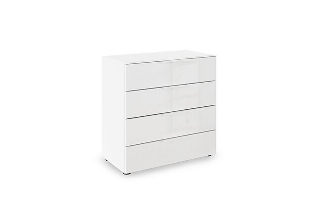 Rauch - Haven 80cm 4 Drawer Décor Chest with Glass Front - Alpine White