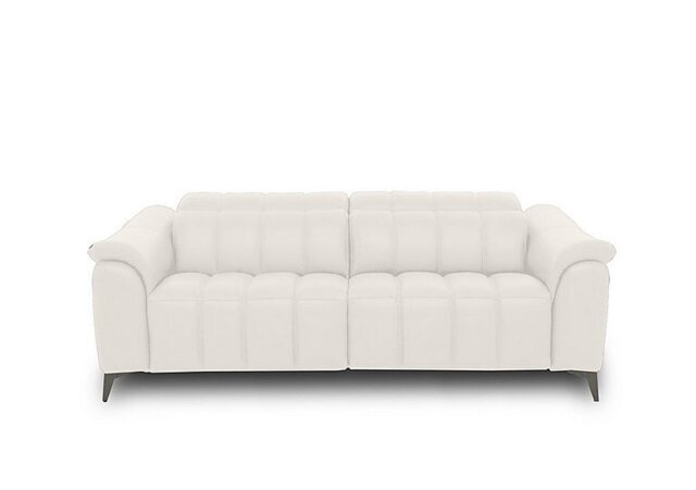 Angelo Leather 3 Seater Power Recliner Sofa with Power Headrests - White