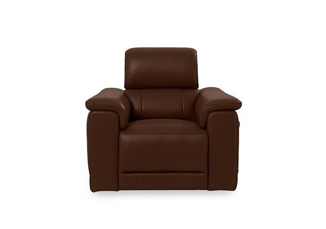 Genius Leather Power Recliner Chair with Power Headrest and Bluetooth Speakers - Montana Chocolate