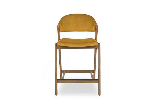 Stratford Bar Stool - Mustard Velvet